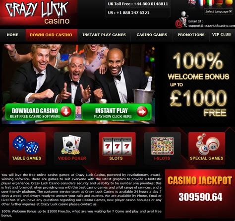 crazy luck casino sign up.